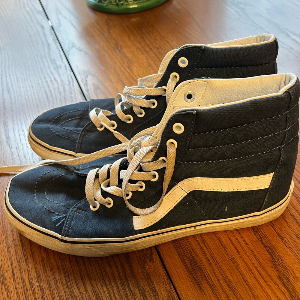 Vans old skool sk8 hi blue mens 10.5 worn used skate shoes